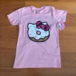 Hello Kitty Cafe Pink Donut T-Shirt Womens XS NEW!
